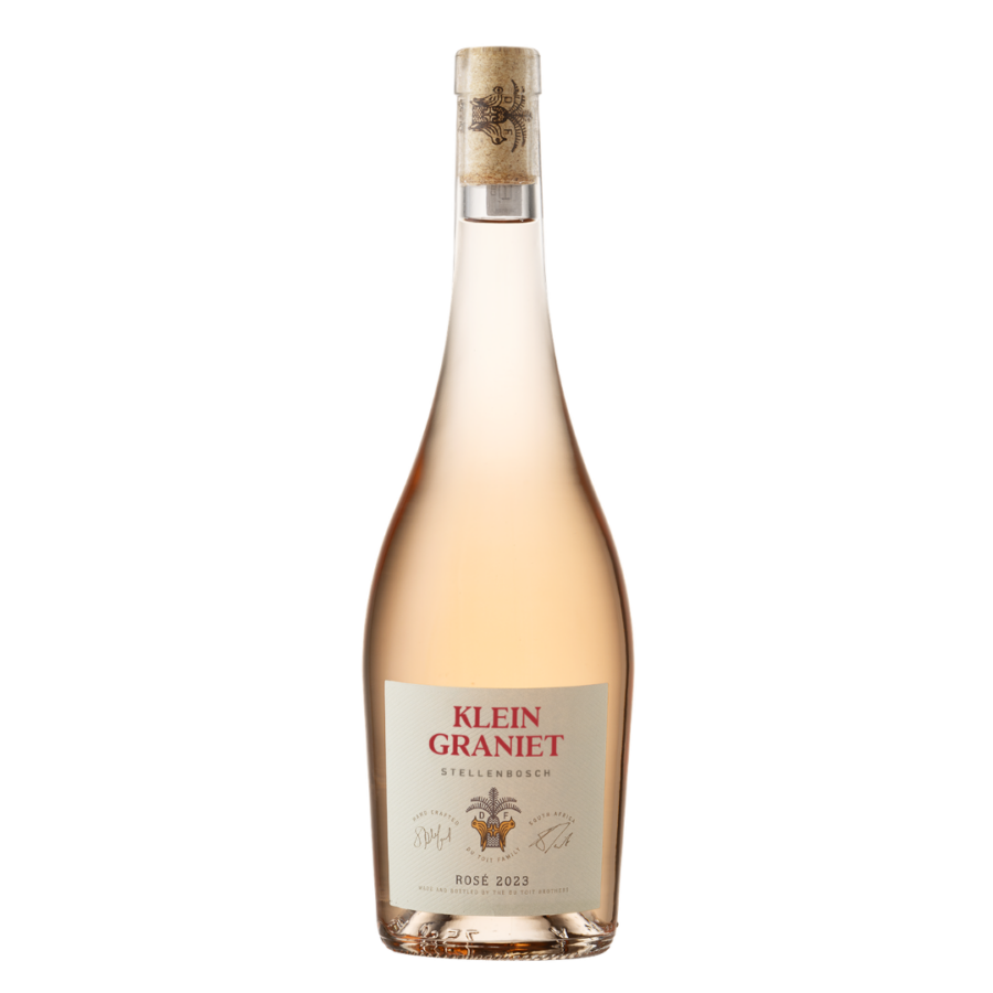 Klein Graniet Rosé 2023, 2025 from Stellenbosch, showcasing elegant pink hues.
