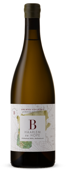 Bruwer Vintners Haarlem to Hope 2023 premium white blend from Polkadraai Hills vineyards.
