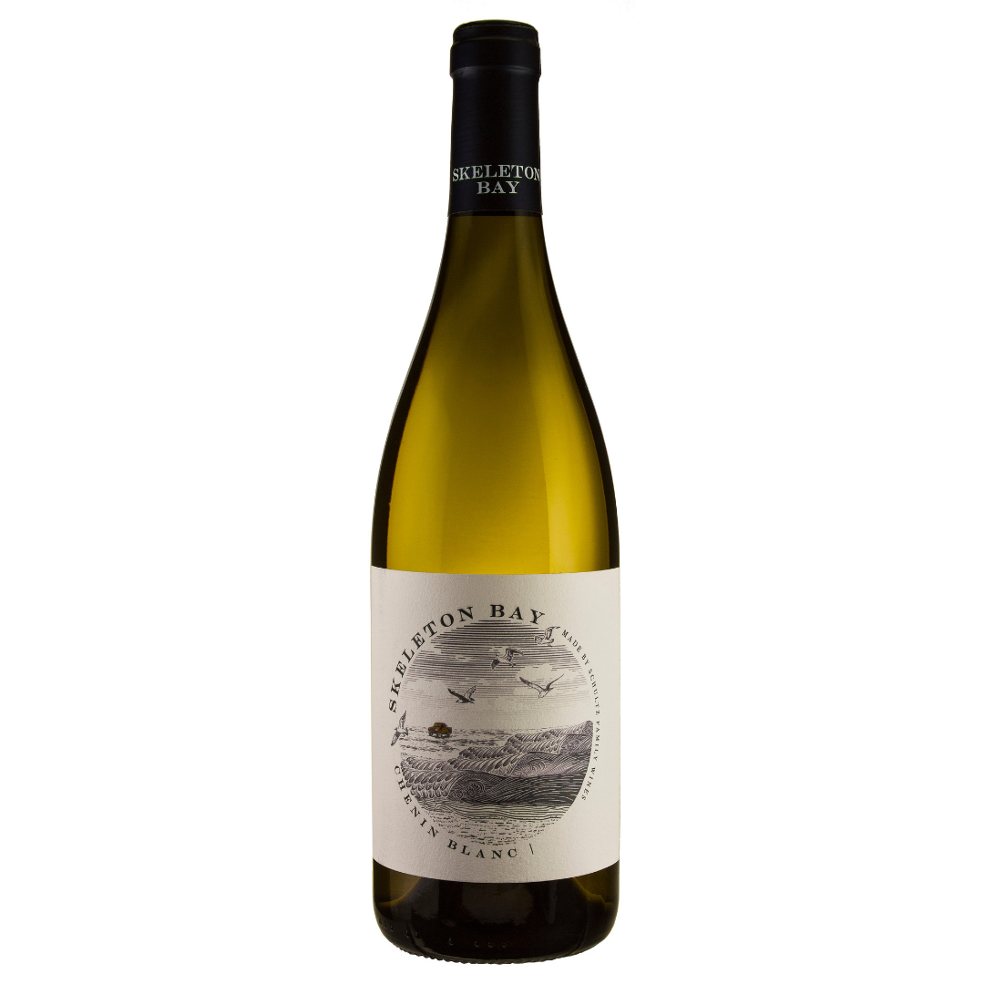 Schultz Skeleton Bay Chenin Blanc 2024 wine bottle with scenic label