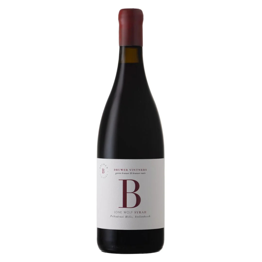 Bruwer Vintners Lone Wolf Syrah 2024 bottle with red capsule and white label